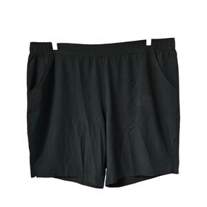 D&CO BEACH Shorts Plus Size Black High Rise Silky Dress Shorts Size 22W